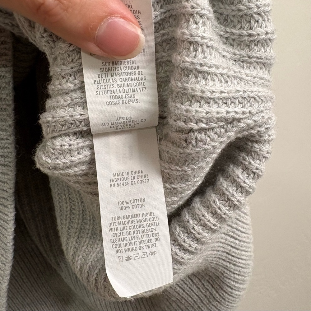 Aerie Beyond Cropped Sweater oversized cotton grey
Size S - Picture 6 of 8